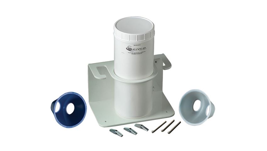 Civco Endocavity Transducer Soaking Cup - Disinfection Soaking Cup Starter Kit with Bracket, Polyethylene Cup, Lid, Small White Funnel, Large Blue Funnel and Mounting Hardware - 610-584