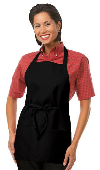 Fashion Seal Healthcare Unisex 24'' Bib Apron Black