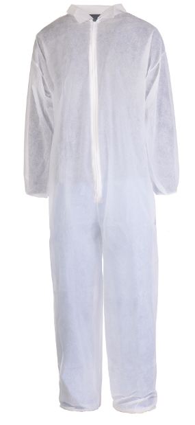 Fluid-Resistant Jumpsuit, Open Cuffs and Ankles, White, Size 3XL