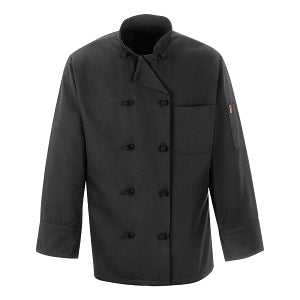 Vf Workwear-Div / Vf Imagewear (W) Black Chef Coats - Unisex Chef's Coat with Knotted Buttons, Black, Size L - 0427BKL