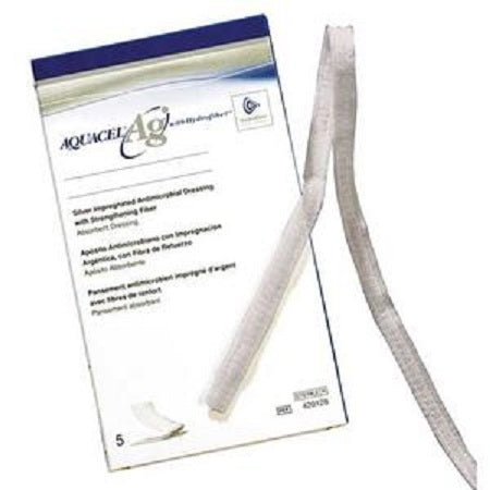 ConvaTec Aquacel Ag Hydrofiber Ribbon Dressing with Strengthening Fiber and Ionic Silver 2/5" x 18"