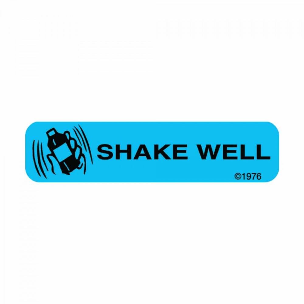 Label Paper Permanent Shake Well 1 9/16" X 3/8" Blue 500 Per Roll, 2 Rolls Per Box