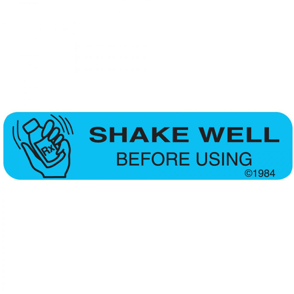 Label Paper Permanent Shkae Well Before 1 9/16" X 3/8" Blue 500 Per Roll, 2 Rolls Per Box