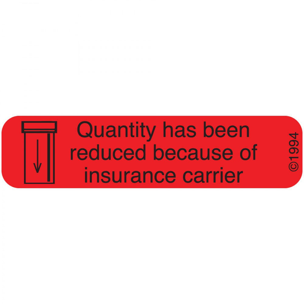 Label Paper Permanent Quanity Has Been 1 9/16" X 3/8" Red 500 Per Roll, 2 Rolls Per Box