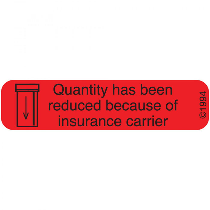 Label Paper Permanent Quanity Has Been 1 9/16" X 3/8" Red 500 Per Roll, 2 Rolls Per Box