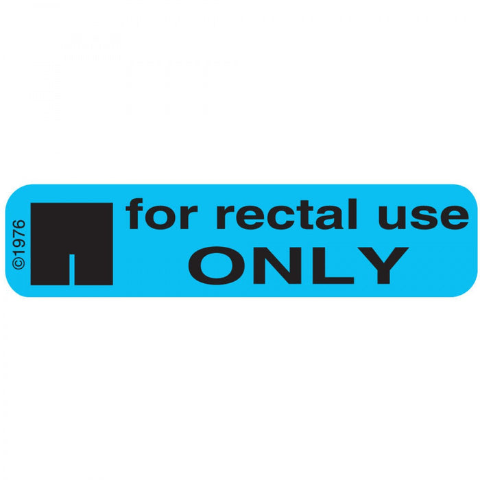 Label Paper Permanent For Rectal Use 1 9/16" X 3/8" Blue 500 Per Roll, 2 Rolls Per Box