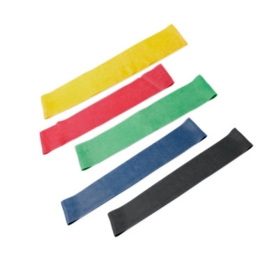 CanDo Exercise Band Loops 5-piece set (1 Each: yellow, red, green, blue, black)