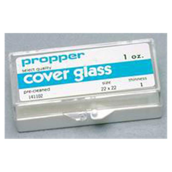 Erie Scientific Microscope Cover Glass 22x22mm #1/Square Edge 1oz/Bx, 10 BX/CA (529-22-004)