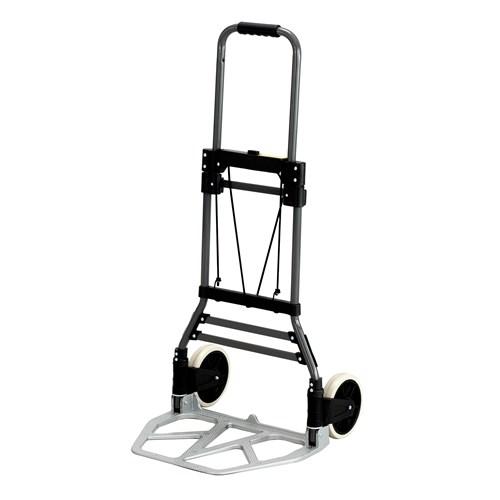 Safco STOW AWAY Collapsible Hand Trucks - Stow-Away Medium Hand Truck, Aluminum, 275 lb. Capacity, 19"w x 17-3/4"d x 38-3/4"h - 4062