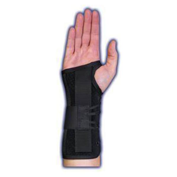 Medical Specialties Brace Lacer Wrist Suede Black Size 8" Large Right Ea