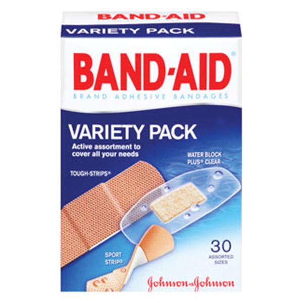 J&J Consumer Products Bandage Plstc/Fbrc Band-Aid Asst Sz Flxbl Asst Ltx 30x24/Ca