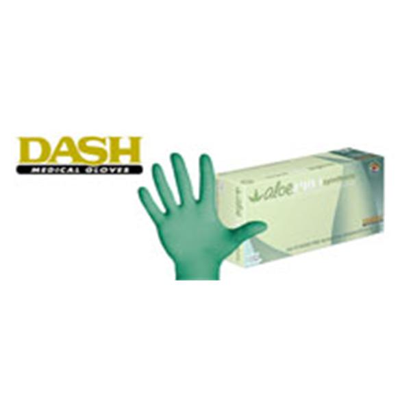 Dash Medical Gloves  Gloves Exam AloePRO PF Synthetic LF 9.8 in Sm Green 100/Bx