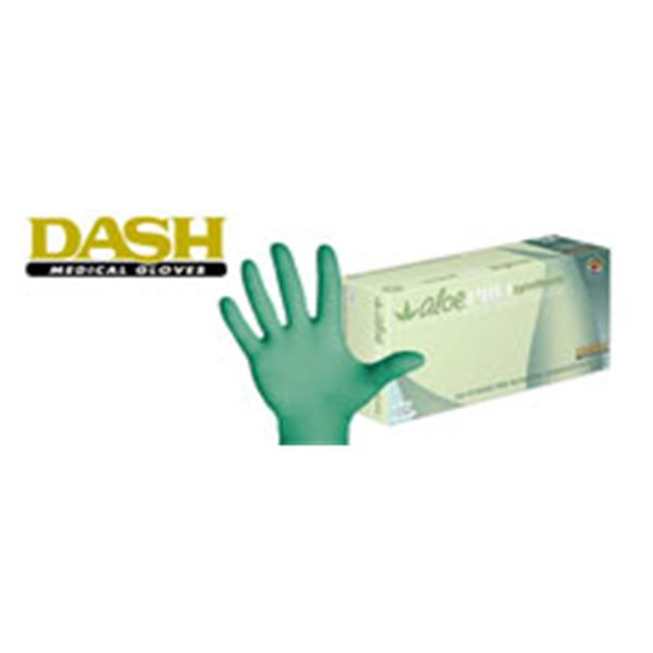 Dash Medical Gloves  Gloves Exam AloePRO PF Synthetic LF 9.8 in Sm/Md Green 100/Bx