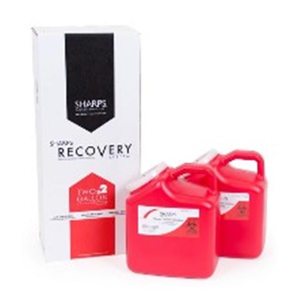 Sharps Compliance Container Mail In Sharps Recovery System 2gal Plastic Red 2/Bx