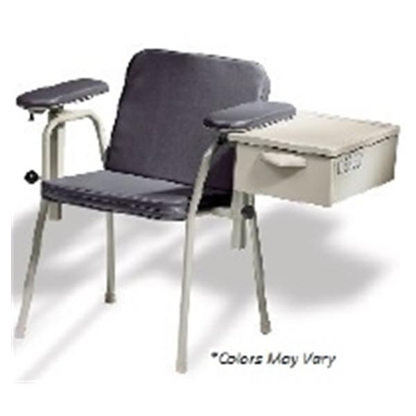 Midmark oration Chair Blood Draw Ritter Dusty Blue Stl/Vnl 400lb Pd Bck/20 St Ea