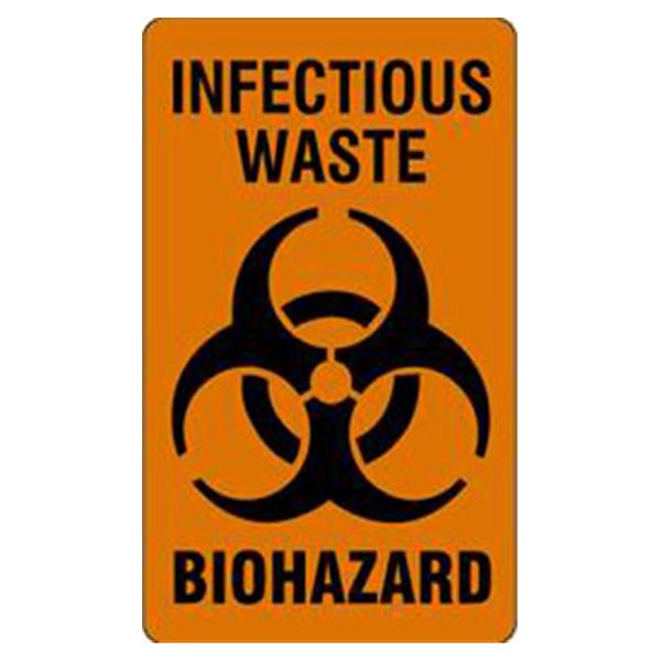 Brady Worldwide Label Biohazard Inf Waste 3"x1-7/8" 100/Pk 100/Pk