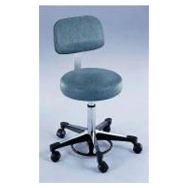 Blickman Health Stool Exam Aluminum/Black 5 Leg Casters Backrest Ea