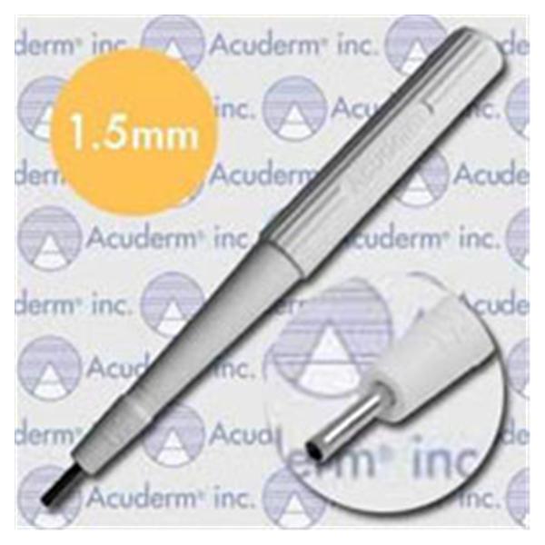 Acuderm Bpsy Pnch Drml Ac-Pnch 1.5mm Rbd Hlw Hndl SS Bld Disp Strl 50/Bx