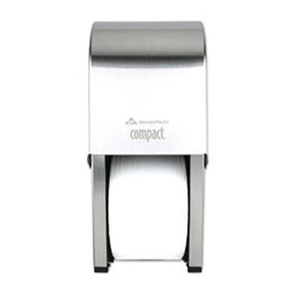 Georgia Pacific Dispenser Toilet Tissue Compact Stainless Steel White Ea