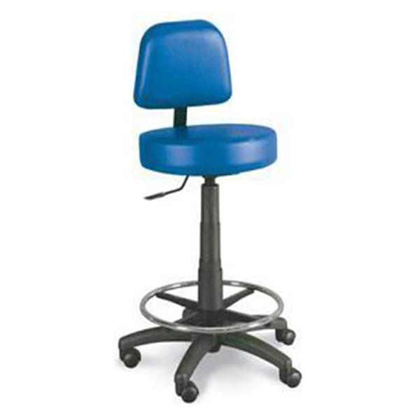 Winco Stool Laboratory Gray 5 Leg Casters Backrest Ea