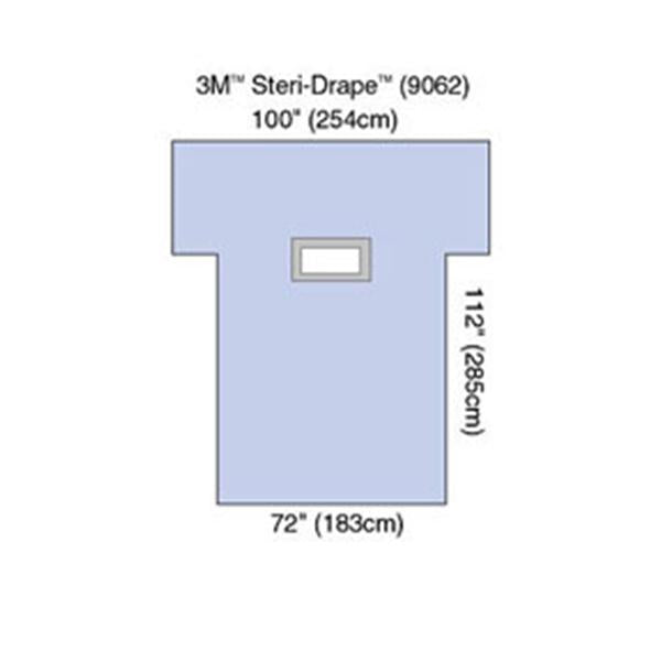 3M Medical Products Drape Laparotomy Steri-Drape Fenestrated 72x112" Blue Strl 24/Ca