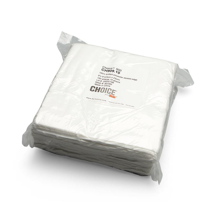 Berkshire Choice 900 Polyester Knitted Wipes - Cleanroom Wipe, Knitted Polyester, Seal, 9" x 9" - CH909.10