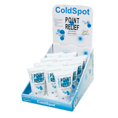 Point Relief ColdSpot Lotion Retail Display with 12 x 4 oz Gel Tube