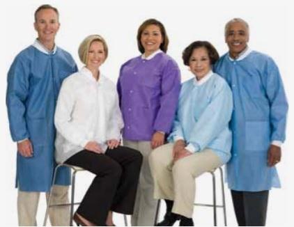 Cardinal Health Disposable Knee-Length Purple Lab Coats - Knee-Length Lab Coat, Medical Blue, Disposable, Size 2XL - C3660MB2XL