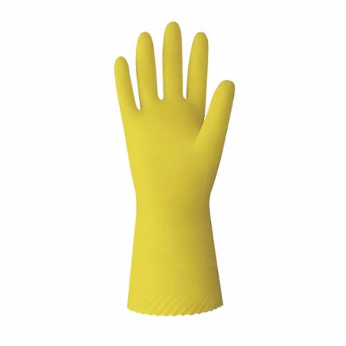 Best Manufacturing Lined Rubber Latex Gloves - Lined Latex Gloves, 12", 18 Mil, Yellow, Size M/8 - VMM-08