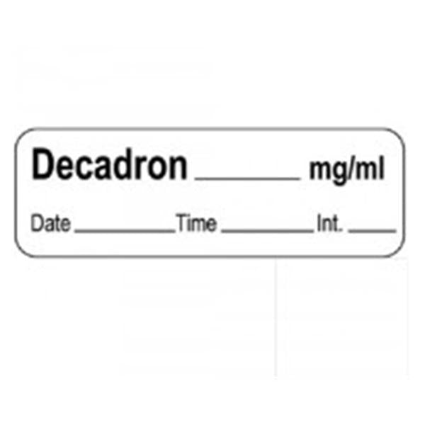 TimeMed a Div of PDC Label Decadron Anesthesia 1-1/2x1/2" Permanent White 600/Rl