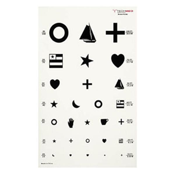 Dukal oration Chart Illiterate Vision Testing 20' Testing Distance 10x18" Ea (3063)