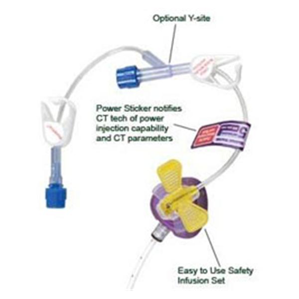 Bard Access Systems Infusion Set MiniLoc Ndl 22gx3/4" Y-Injection Site 8" 20/Ca