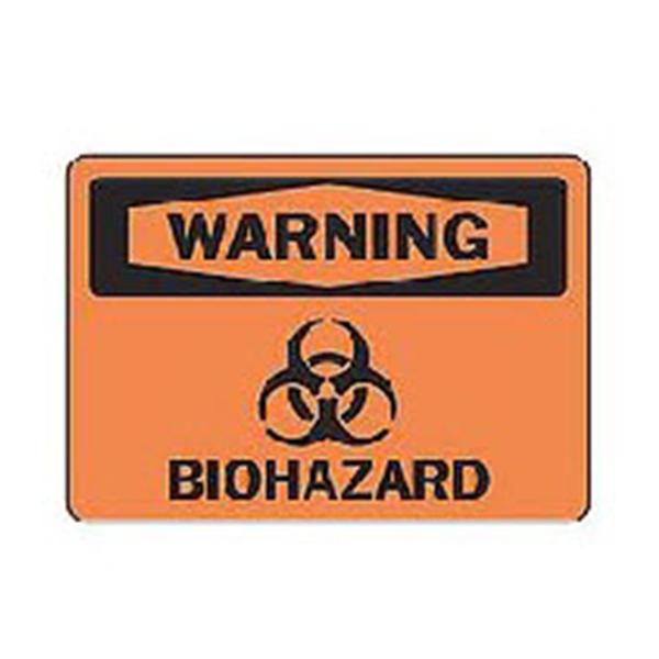 Grainger Sign "Warning Biohazard" Plast 7x10" Ea Ea