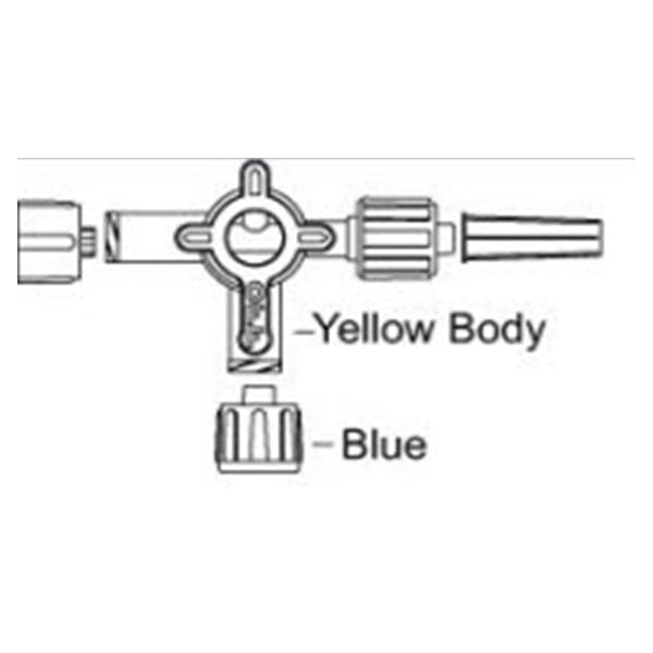 Smiths Medical ASD Stopcock 4-Way Ultra Blu Cp Swivel Male Luer Lock 50/Ca