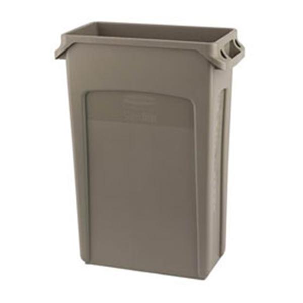 Rubbermaid Container Waste Slim Jim Plastic 23gal Beige Rectangular 4/Ca