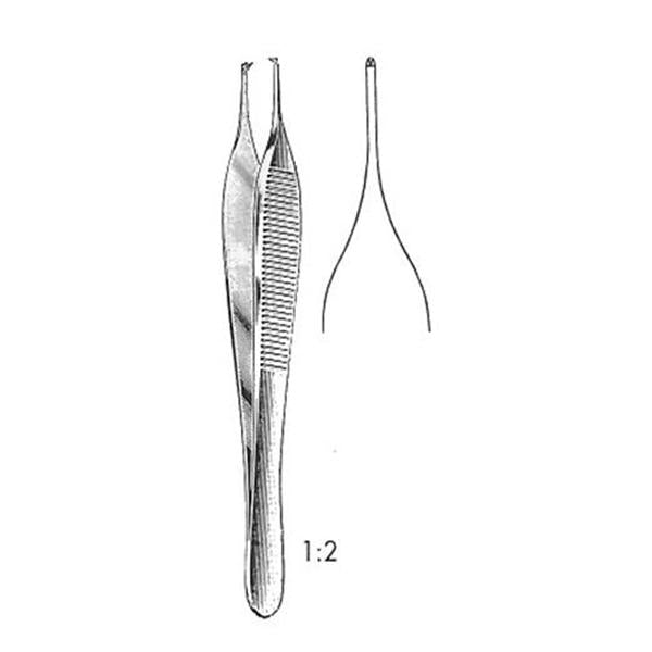 BR Surgical Forcep Tissue Adson 4-3/4" 1x2 Teeth German Stainless Steel Ea