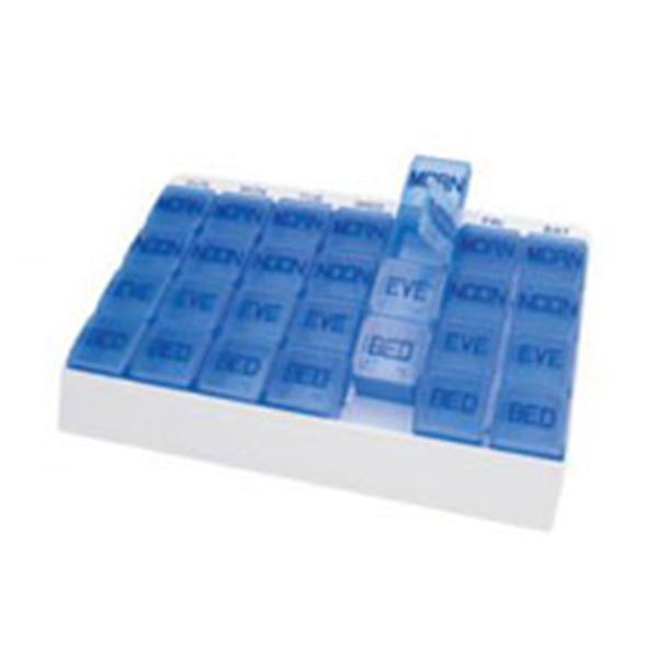 Carex-Apex Medical  Organizer Pill Meditray 9-5/16X6-3/4X1-1/8" White/Blue Ea