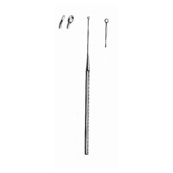 BR Surgical Curette Ear Buck 6-1/2" #1 Blunt Loop Tip Angled Grmn SS Ea