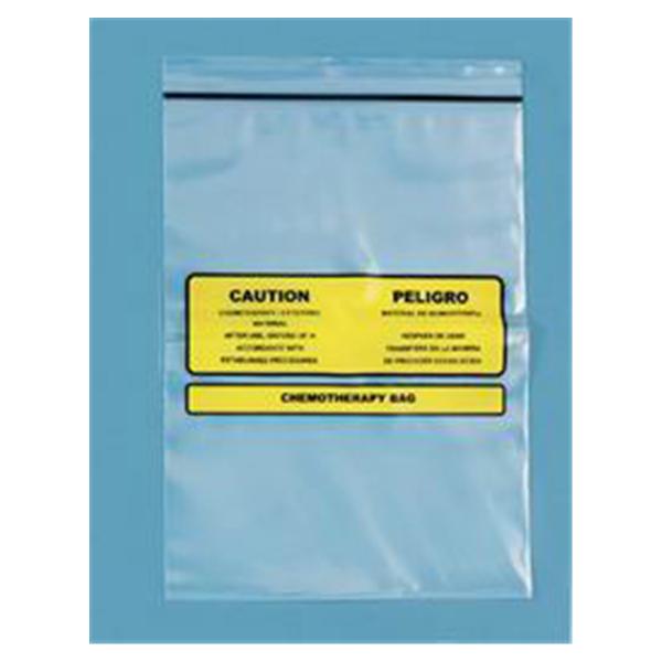 Health Care Logistics Bag Biohazard 9x12" Zpr PE Clr/Ylw 4mil Symbl NS 100/Bg