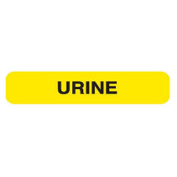 Phlebotic Label Urine 1-5/8x3/8" Yellow 1/Pk