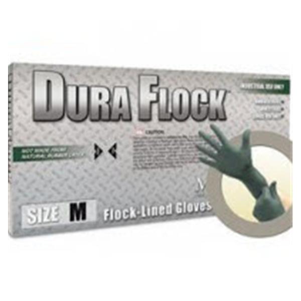 Microflex  Gloves Dura Flock Nitrile Latex-Free 10.6 in Lg Dark Green 500/Ca