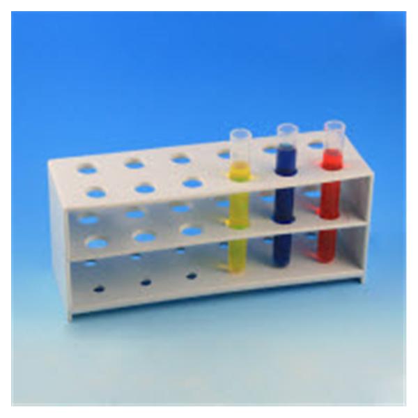 Globe Scientific  Test Tube Rack 12-13mm 12 Place White Ea