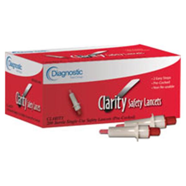 Diagnostic Test Group Lancet Clrty 23gx2.2mm 40-60uL Flw Strl Grn/Wht Incsn Dvc 200/Bx