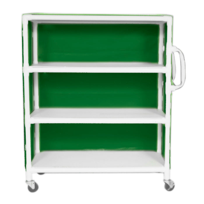 Extra-Wide 3-Shelf Linen Cart with Mesh or Vinyl Cover