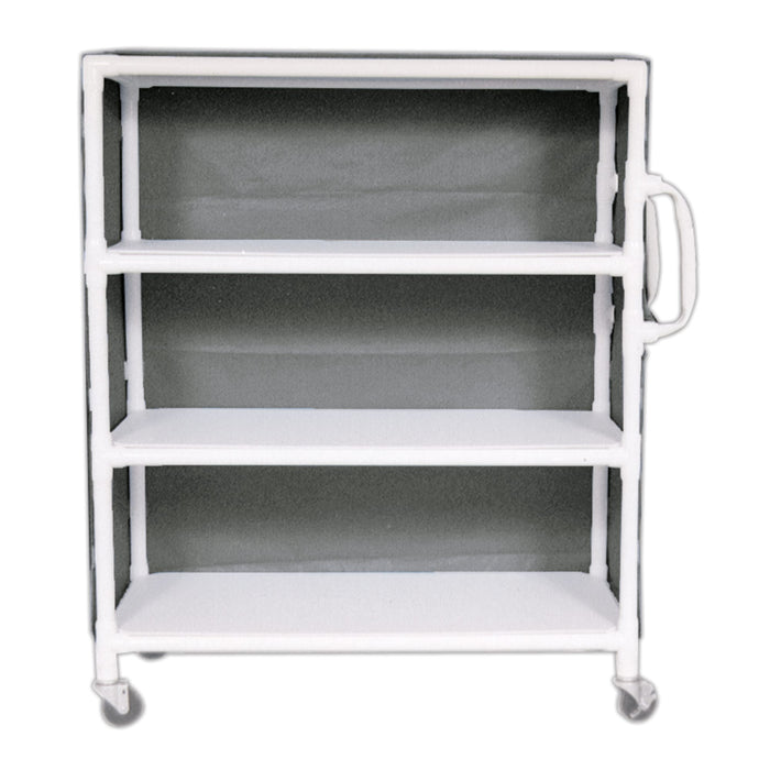 Extra-Wide 3-Shelf Linen Cart with Mesh or Vinyl Cover