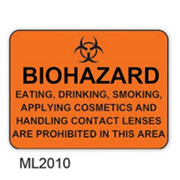 Phlebotic Sign Biohazard Smoking Eat Drink Prohibited Ea