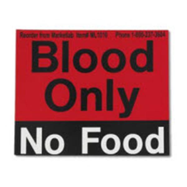 Phlebotic Magnet Label Red/Black Blood Only No Food 2/Pk