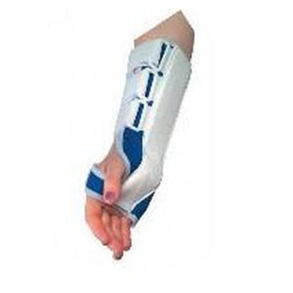 Zimmer Splint Deluxe Wrist Aluminum/Vinyl White/Blue Size Small Left Ea