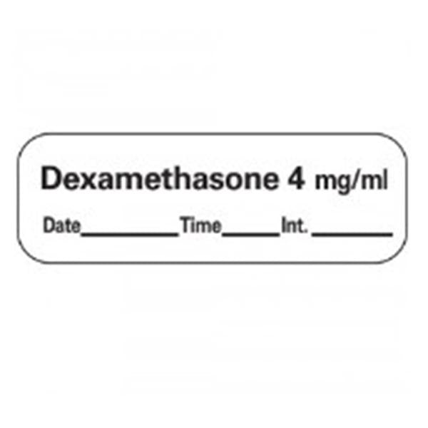 TimeMed a Div of PDC Label Dexamethasone 4mg/mL Anesthesia 1.5x.5 Perm White 600/Rl