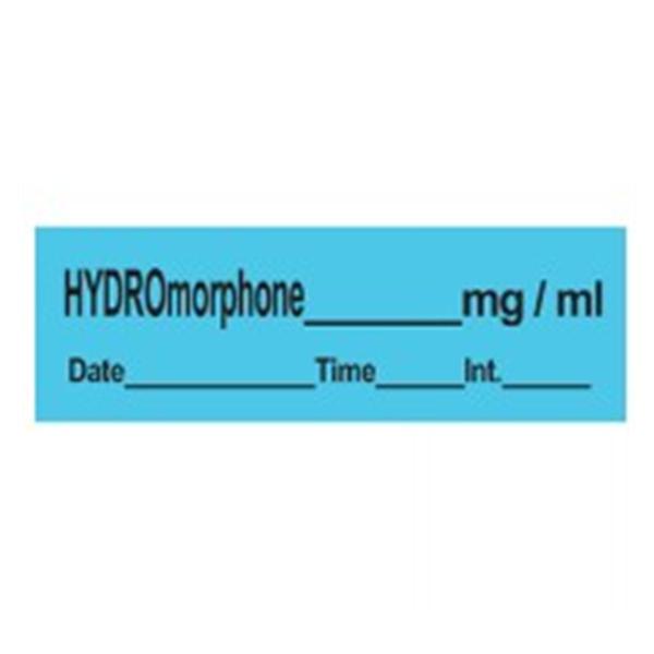 TimeMed a Div of PDC Label Hydromorphone Anesthesia 1-1/2x1/2" Permanent Blue 600/Rl